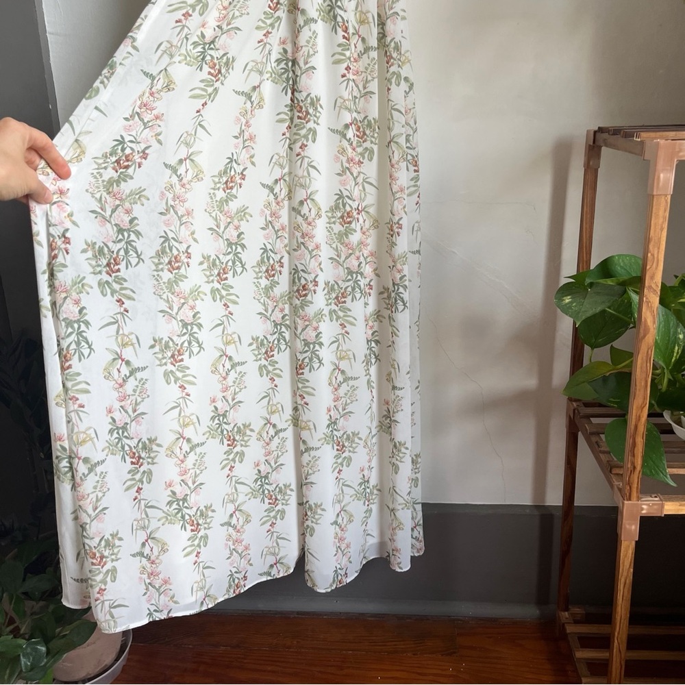 Gal Meets Glam Isabella Floral Stripe Cross Back Maxi Dress - Picture 8 of 12